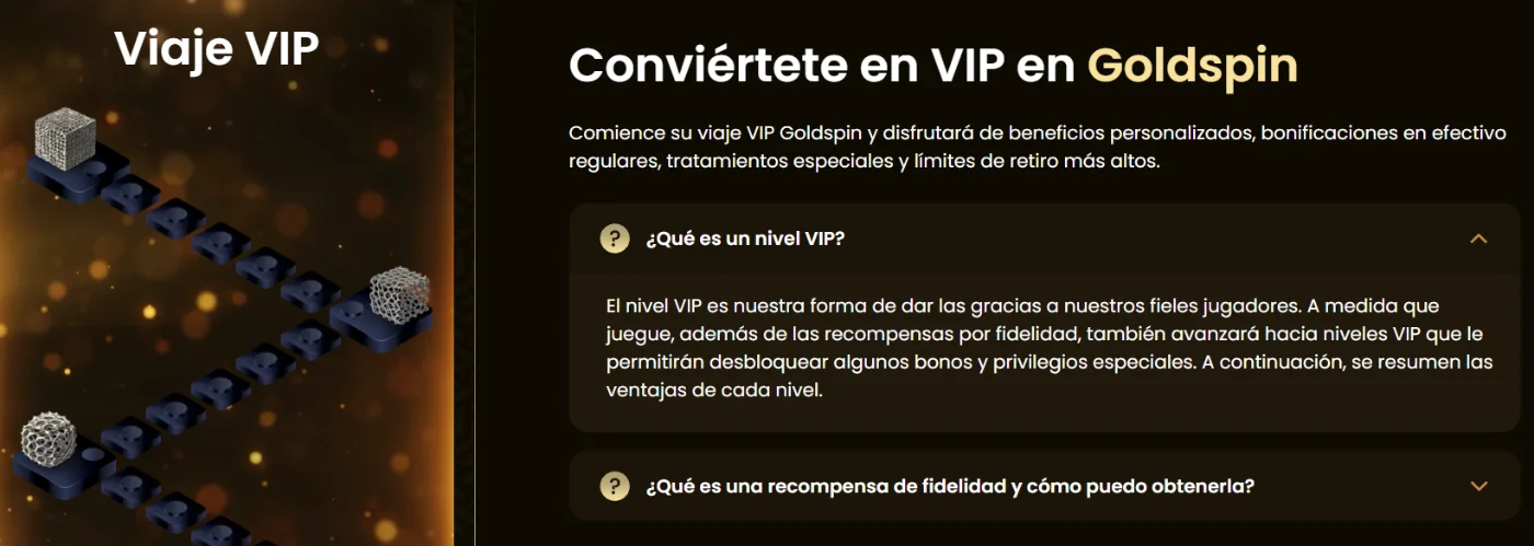 GoldSpin casino programa VIP con niveles y beneficios exclusivos para jugadores