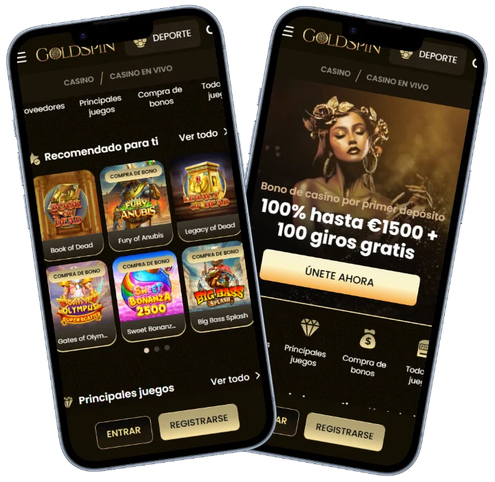 GoldSpin casino versión móvil con juegos, bonos y plataforma de apuestas en smartphones